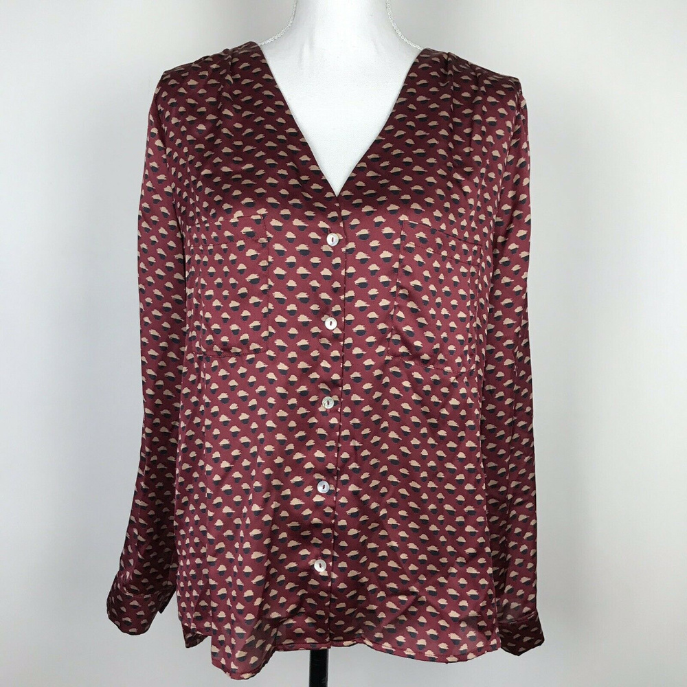 Stitch Fix Alice Blue Calvados Roll Tab Blouse Top